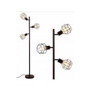 Mylights Retro Rustik 3'lü Mafsallı 3'lü Kafes Köşe Lambası Lambader