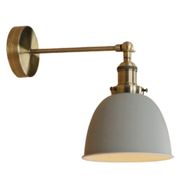 Mylights Retro Rustik Gri Başlıklı Duvar Lambası Mafsalı Hareketli Aplik