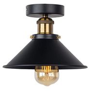 Mylights Siyah Retro 23 cm Tekli Rustik Plofonyer Tavan Avize