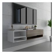 Myniture Home & Living S6105-2 Ceviz Beyaz Duvara Monte Tv Sehpası