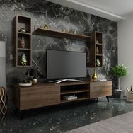 Myniture Q7809-2 Ceviz Ideal Duvar Raflı Tv Ünitesi