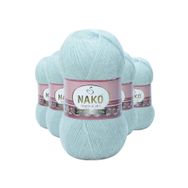Nako 10471 Saraylı Mint 5 Adet Angora Lüks El Örgü İpi