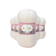 Nako 11499 Angora 5 Adet Kemik Lüks El Örgü İpi