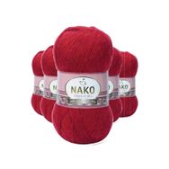 Nako 1175 Koyu Kırmızı 5 Adet Angora Lüks El Örgü İpi