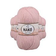 Nako 1479 Açık Pudra Süper İnci 5 Adet 100 gr El Örgü İpi