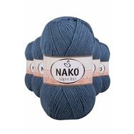 Nako 185 5 Adet 100 gr Fırtına Mavi Süper İnci El Örgü İpi