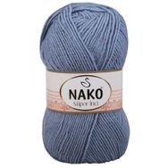 Nako 1986 Kot Mavi 100 gr Süper İnci El Örgü İpi