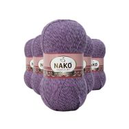 Nako 21360 Angora 5 Adet Lila Muline Lüks El Örgü İpi