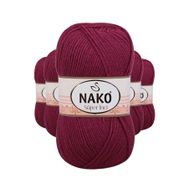Nako 2187 5 Adet 100 gr Vişne Çürüğü Süper İnci El Örgü İpi