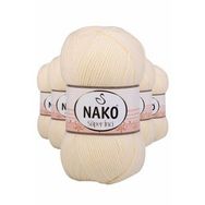 Nako 256 5 Adet Krem 100 gr Süper İnci El Örgü İpi