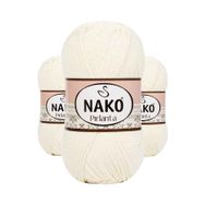 Nako 300 3 Adet Ekru Pırlanta Amigurumi El Örgü İpi Yünü