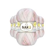 Nako 32463 5 Adet Kahveli Pembe Mini Batik Bebe El Örgü İpi