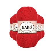 Nako 6741 5 Adet Gelincik Kırmızı Pırlanta Amigurumi El Örgü İpi Yünü
