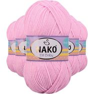 Nako 6936 5 Adet Açık Pembe Elite Baby El Örgü İpi Tüylenmeyen Bebek Yünü