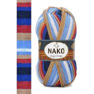Nako 82411 1 Adet Vega Stripe Premium Akrilik El Örgü İpi Yünü
