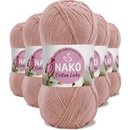 Nako 97545 Pudra 5 Adet Cotton Lüks Yelek Tunik Kazak Bluz Hırka İpi Yünü