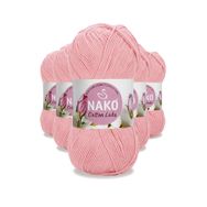 Nako 97548 Açık Pembe 5 Adet Cotton Lüks Yelek Tunik Kazak Bluz Hırka İpi Yünü