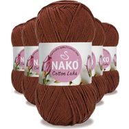 Nako 97556 Kızıl Kahve 5 Adet Cotton Lüks Yelek Tunik Kazak Bluz Hırka İpi Yünü