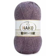 Nako Angora Lüks Simli 11598 Mürdüm El Örgü İpi