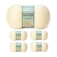 Nako No: 256 Vizon Premium Akrilik 5 Adet Krem El Örgü İpi Yünü