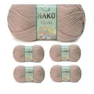 Nako No: 257 Vizon Premium Akrilik 5 Adet Sütlü Kahve El Örgü İpi Yünü