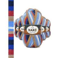 Nako No: 82411 5 Adet Vega Stripe Premium Akrilik El Örgü İpi Yünü