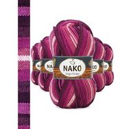 Nako No: 82413 Vega Stripe Premium Akrilik 5 Adet El Örgü İpi Yünü