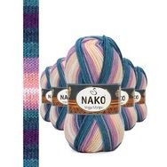 Nako No: 82416 5 Adet Vega Stripe Premium Akrilik El Örgü İpi Yünü