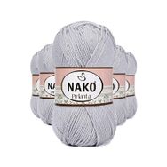 Nako Pırlanta 130 5 Adet Açık Gri Amigurumi El Örgü İpi Yünü