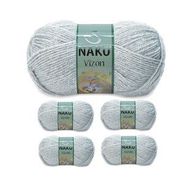 Nako Renk No:195 Açık Gri Melanj 5 Adet Vizon Premium Akrilik El Örgü İpi Yünü