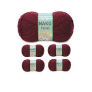 Nako Renk No:999 Bordo 5 Adet Vizon Premium Akrilik El Örgü İpi Yünü