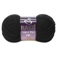 Nako Süper İnci Color Hit 217 Black Yünlü İplik