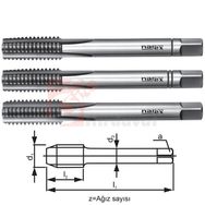 Narex DIN 352 HSS 3 Parça UNC 3/8 inç El Takım Kılavuzu