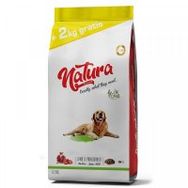 Natura 12 kg Kuzulu ve Narlı Düşük Tahıllı Yetişkin Köpek Maması 2 kg hediye