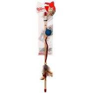 Natura 40 cm Deri Uçlu Top Kedi Olta Oyuncağı