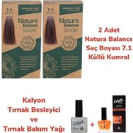 Natura Balance 7.1 Küllü Kumral 2 Adet Saç Boyası + Kalyon Tırnak Besleyici ve Bakım Yağı
