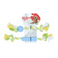 Natura İkili Yavru Köpek Plastikli Diş Kaşıma Halat Set