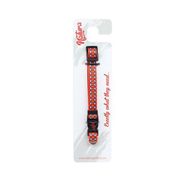 Natura Kırmızı 20-30 cm Yetişkin Köpekler İçin Kemik Desenli Boyun Tasması