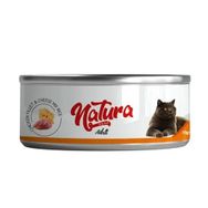 Natura Tavuk Fileto Peynir Et Suyu İçinde Pirinçli 70 gr Kedi Konservesi