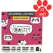 Natural 2x8 lt Bastet Topaklanan Tozsuz Premium Doğal Kedi Kumu