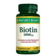 Nature's Bounty Biotin 5000 mcg 72 Kapsül