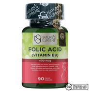Nature's Supreme Folic Acid 400 mcg Vitamin B9 90 Kapsül