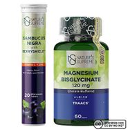 Nature's Supreme Magnesium Bisglycinate 60 Tablet + Sambucus Nigra 20 Efervesan Tablet