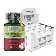 Nature's Supreme Multivitamin for Women 30 Kapsül + Supplementler L-Carnitine 12 Shot