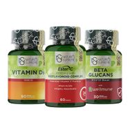 Nature's Supreme Vitamin D3 1000 IU 90 Kapsül + Ester-C Vitamin C 1000 mg 60 Tablet + Beta Glucans 30 Kapsül