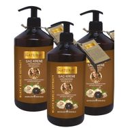 Naturix Organik Saç Dökülme Önleyici Kokusuz Siyah Sarımsak 3x500 ml Saç Kremi