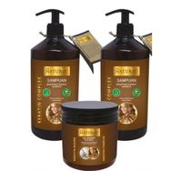 Naturix Tuzsuz Keratin 2x600 ml Onarıcı Bakım Şampuanı + 500 ml Keratin Bakım Saç Kremi