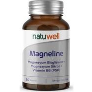 NatuWell Magneline Magnezyum Bisglisinat Sitrat Vitamin B6 P5P 60 Kapsül