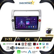 Navistar Citroen C4 2004 - 2009 Model 2 GB + 32 GB Android 13 Kablosuz Carplay Navigasyon Multimedya Sistemi
