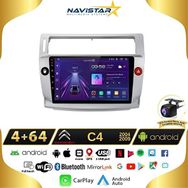 Navistar Citroen C4 2004 - 2009 Model 4 GB + 64 GB Android 13 Kablosuz Carplay Navigasyon Multimedya Sistemi